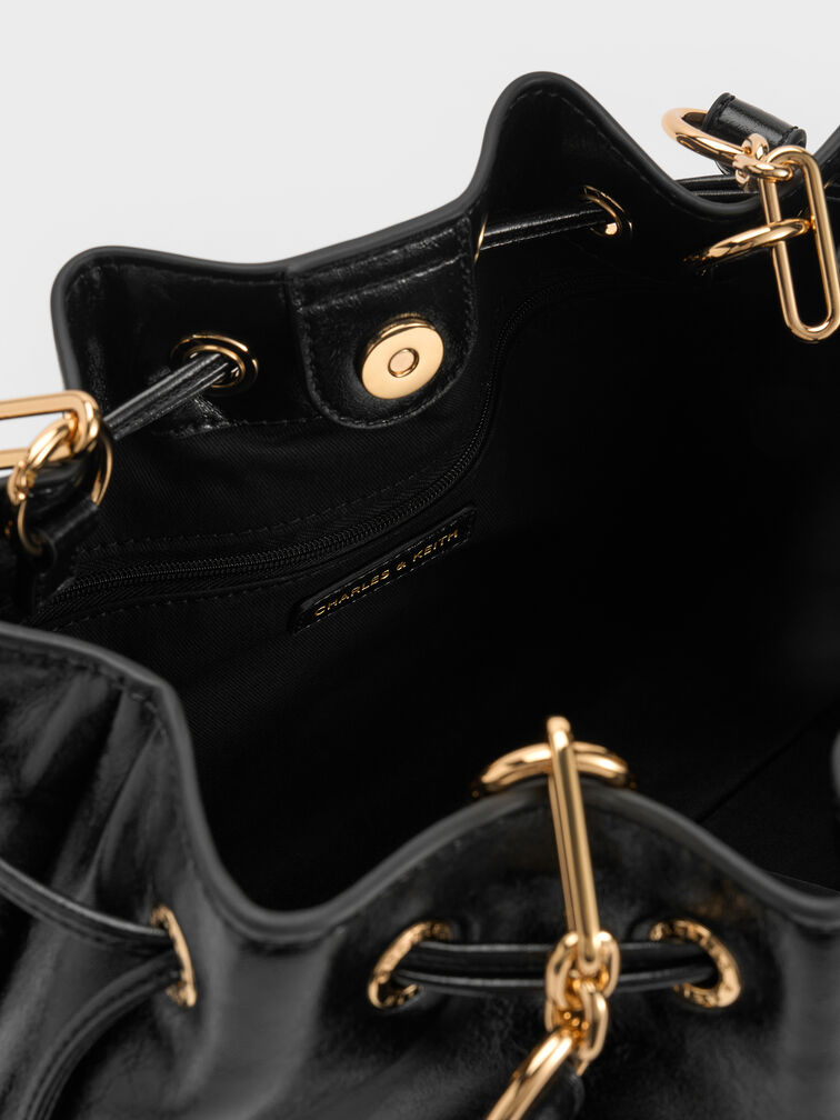 حقيبة دلو برباط من موكسي, أسود, hi-res