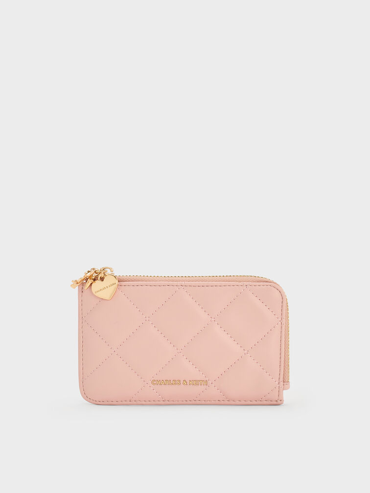 Arrietty Quilted Zip-Around Wallet, Light Pink, hi-res