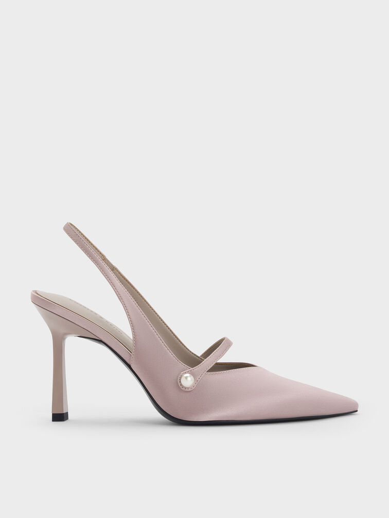 Helena Pearl Pointed Slingback Pumps, Mauve, hi-res