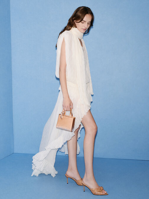Albany Leather Crystal Mini Bag, Nude, hi-res