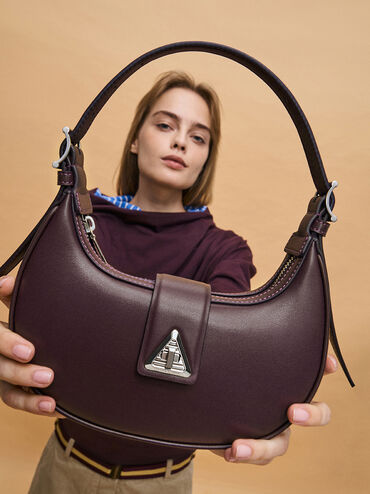 Trice Belted Shoulder Bag, Plum, hi-res