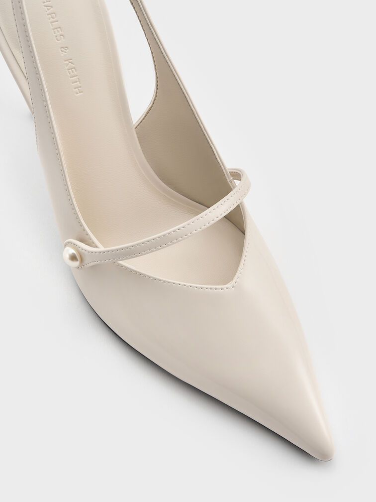 Helena Pearl Pointed Slingback Pumps, Chalk, hi-res