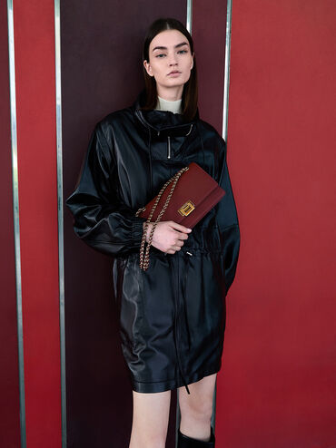 Everline Braided-Strap Shoulder Bag, Burgundy, hi-res