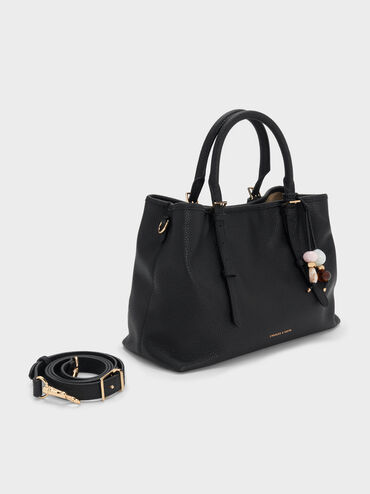 Baral Bead-Charm Tote Bag, Black, hi-res