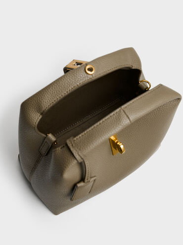Chance Turn-Lock Bucket Bag, Deep Olive, hi-res