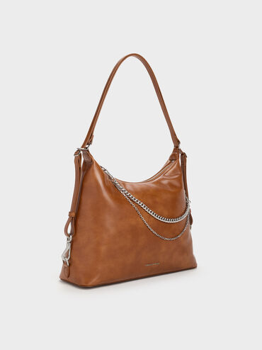 Atwood Chain Convertible Hobo Bag, Distressed Tan, hi-res
