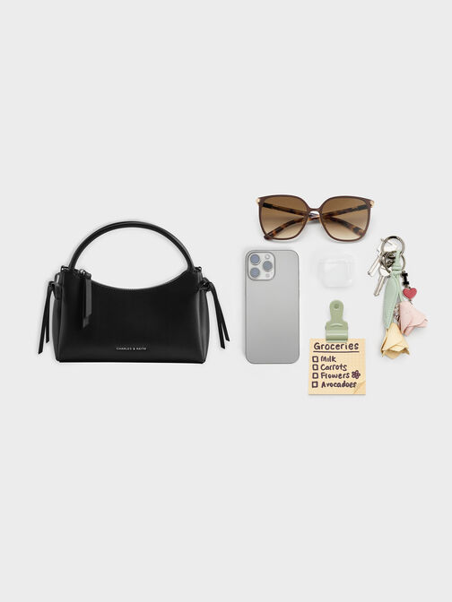 Hazel Bow Top Handle Bag, Noir, hi-res