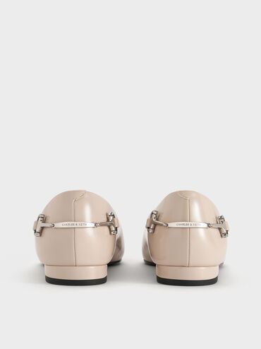 Erinna Metallic-Accent Pointed Flats, Sand, hi-res