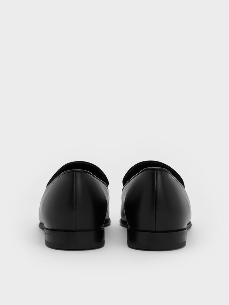 Leslie Metallic-Accent Loafers, Black, hi-res