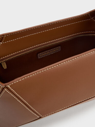 Nasrin Geometric Hobo Bag, Chocolate, hi-res