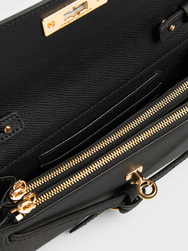 Tricha Knotted-Belt Crossbody Bag, Black, hi-res