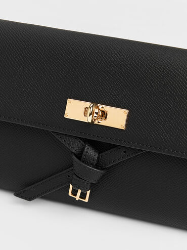 Tricha Knotted-Belt Crossbody Bag, Black, hi-res