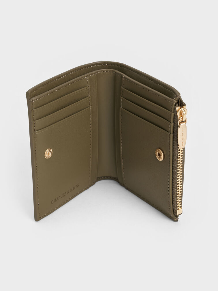 Midori Geometric Small Wallet, Deep Olive, hi-res