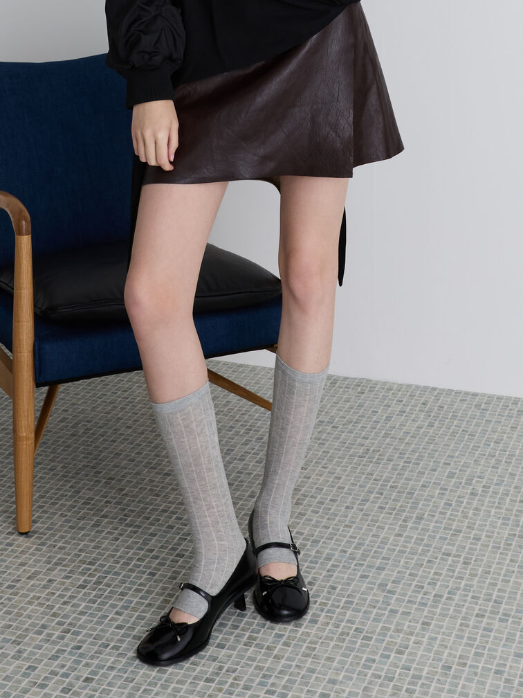 Wendy Kitten-Heel Mary Jane Pumps, Black Boxed, hi-res
