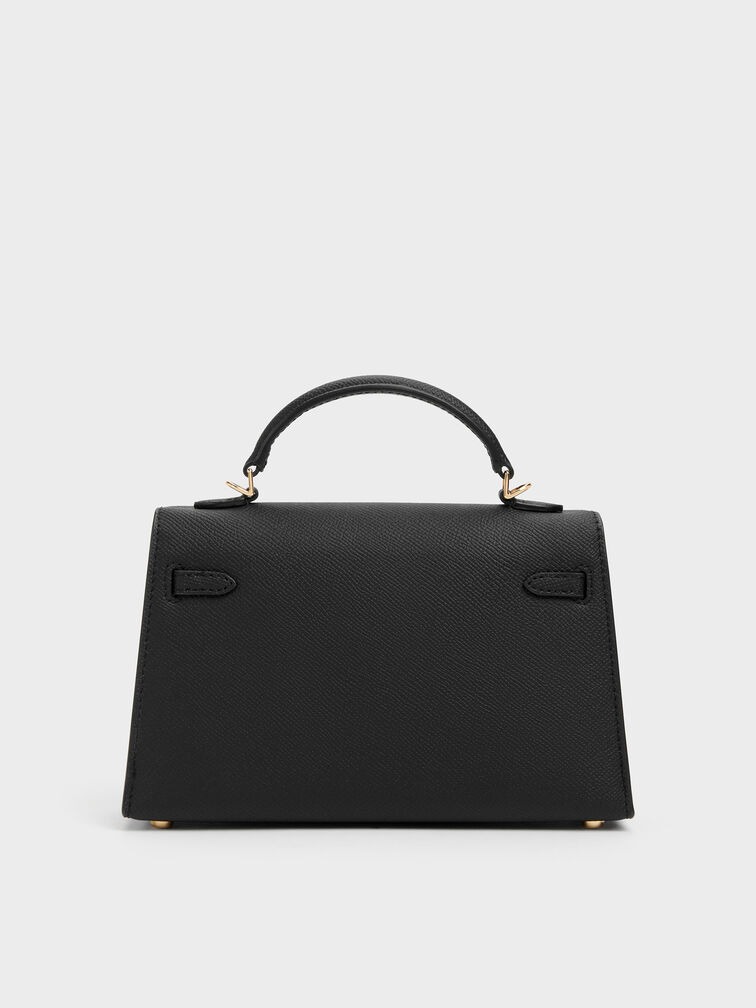 Tricha Knotted-Belt Top Handle Bag, Black, hi-res