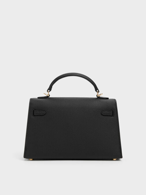 Tricha Knotted-Belt Top Handle Bag, Black, hi-res