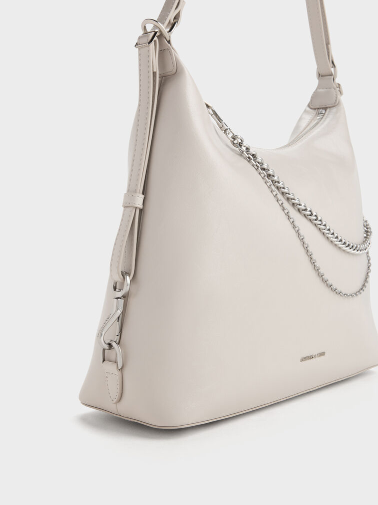 Atwood Chain Convertible Hobo Bag, Shell Grey, hi-res