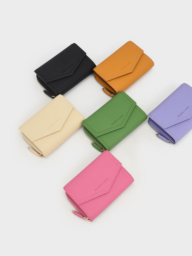 Stitch Trim Envelope Wallet, Green, hi-res