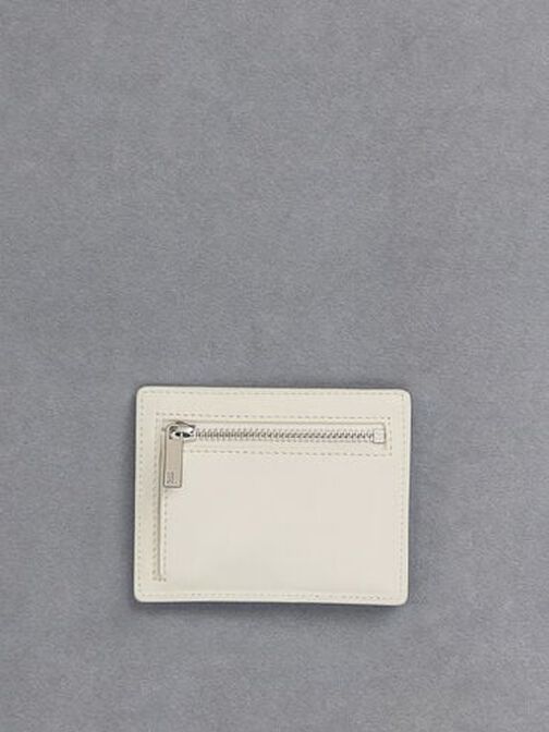 Carli Leather Multi-Slot Card Holder, White, hi-res