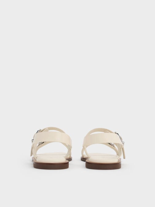 Double-Strap Slingback Sandals, Cream, hi-res
