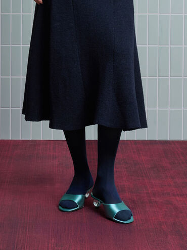 حذاء (مولز) ساتان بكعب مفتوح من الخلف, شرشيري, hi-res