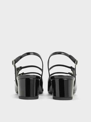 Clementine Double-Strap Slingback Mary Jane Pumps, Black Boxed, hi-res