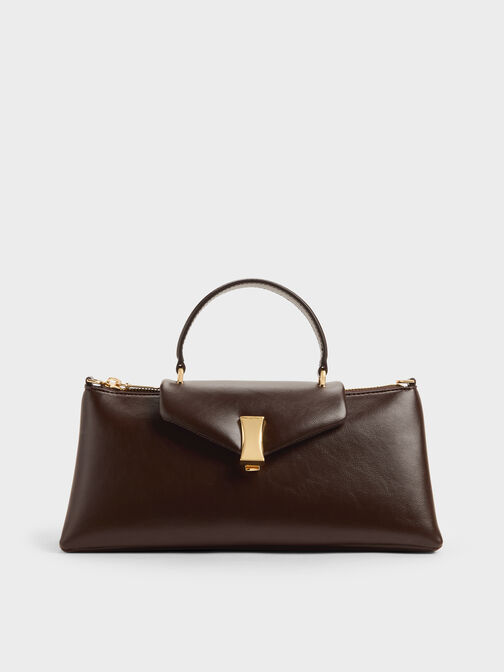 Lilibet Elongated Top Handle Bag, Espresso Brown, hi-res