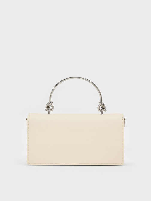 محفظة طويلة كريستين بيد منحوتة, كريمي, hi-res