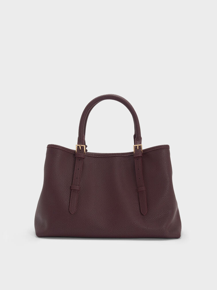 Baral Bead-Charm Tote Bag, Wineberry Red, hi-res