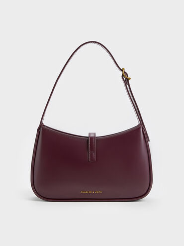 Cesia Metallic-Accent Shoulder Bag, Wineberry Red, hi-res