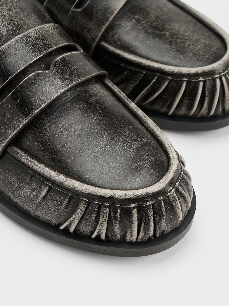Dylan Penny Loafer Mules, Grey, hi-res