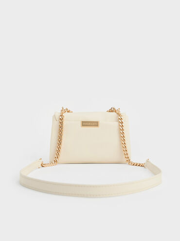حقيبة كروس بودي كيري بحجم ميني ومقبض على شكل سلسلة, كريمي, hi-res