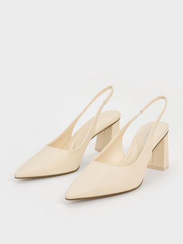 Teagan Pointed Slingback Pumps, Chalk, hi-res