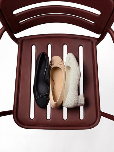 Bow Ballet Pumps, Sand, hi-res