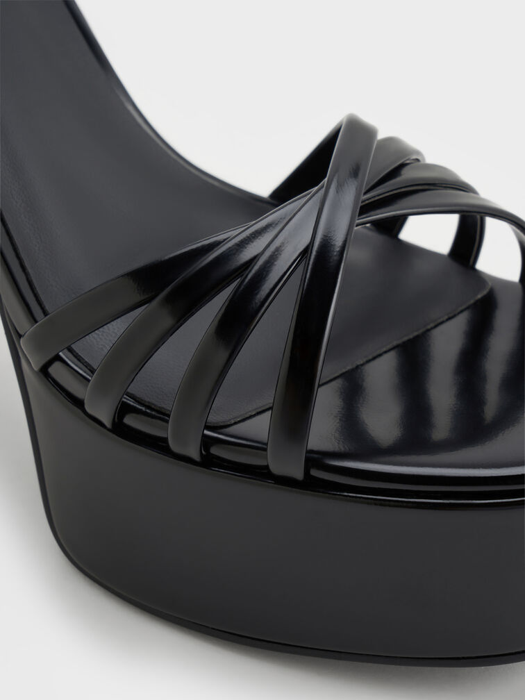 Georgina Platform Sandals, Black Boxed, hi-res