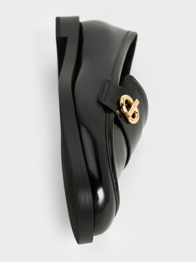 Marley Metallic-Accent Loafers, Black Boxed, hi-res