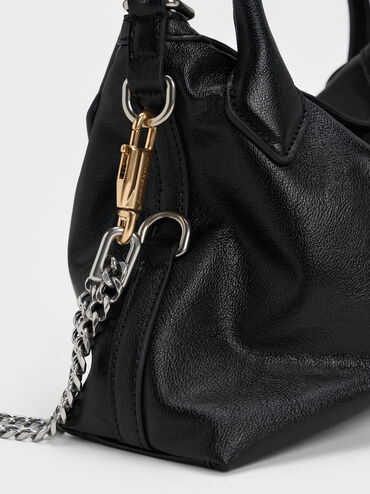 Mini Delfina Chain Tote Bag, Noir, hi-res