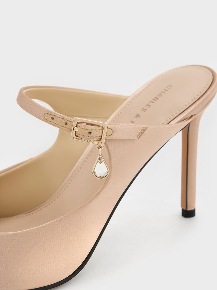 حذاء (مولز) ساتان مفتوح من الخلف, ذهبي, hi-res