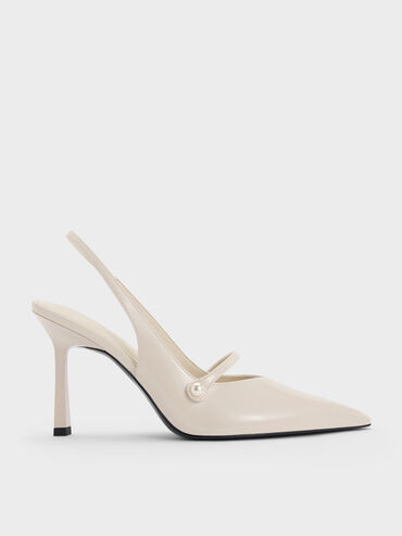 Helena Pearl Pointed Slingback Pumps, Chalk, hi-res