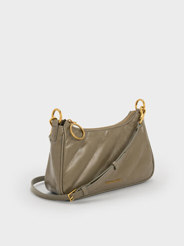 Philomena Double-Chain Crossbody Bag, Deep Olive, hi-res