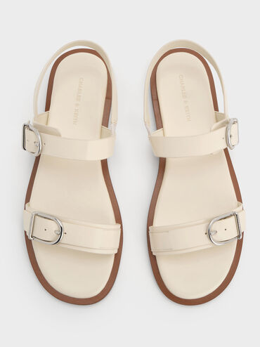 Double-Strap Slingback Sandals, Cream, hi-res