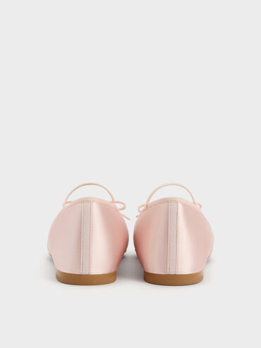 حذاء ماري جين "كيليس" فلات بعقدة وردة, وردي فاتح, hi-res