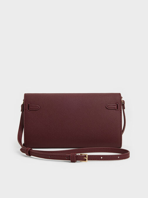 Tricha Knotted-Belt Crossbody Bag, Wineberry Red, hi-res