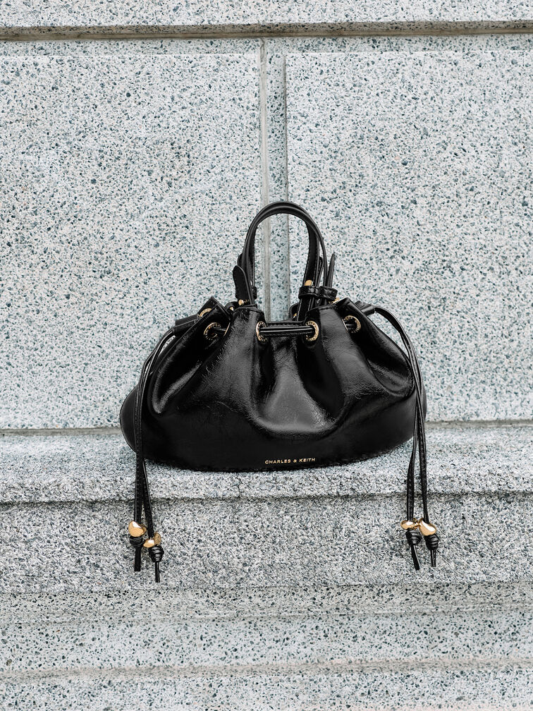 حقيبة دلو صغيرة برباط من ميني موكسي, أسود, hi-res