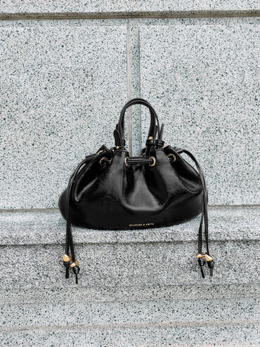 حقيبة دلو صغيرة برباط من ميني موكسي, أسود, hi-res