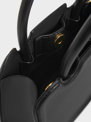 حقيبة بيرلين بيد علوية وتصميم أنيق منحوت, أسود, hi-res