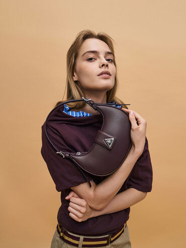 Trice Belted Shoulder Bag, Plum, hi-res