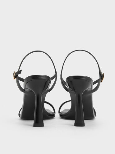 Ankle-Strap Heeled Sandals, Black, hi-res