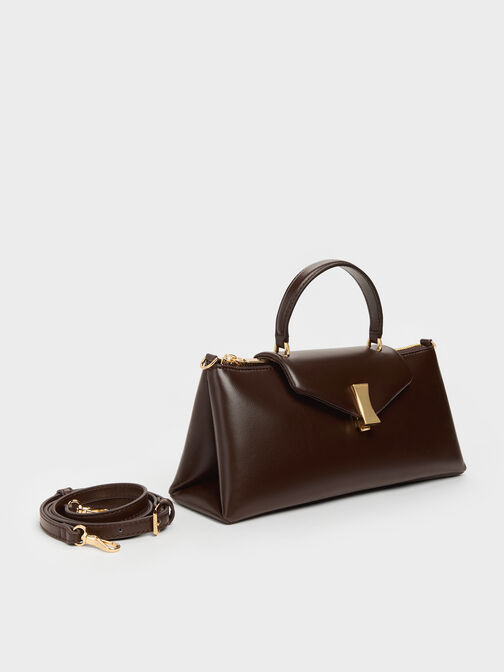 Lilibet Elongated Top Handle Bag, Espresso Brown, hi-res