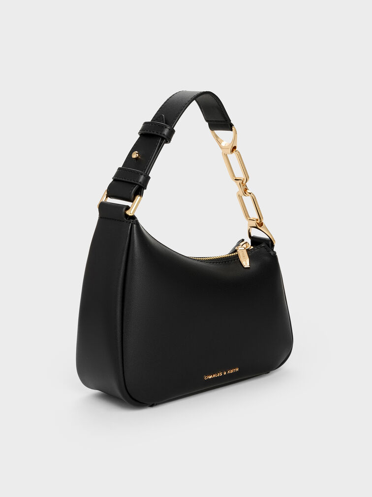 Mini Agatha Chain-Strap Shoulder Bag, Black, hi-res